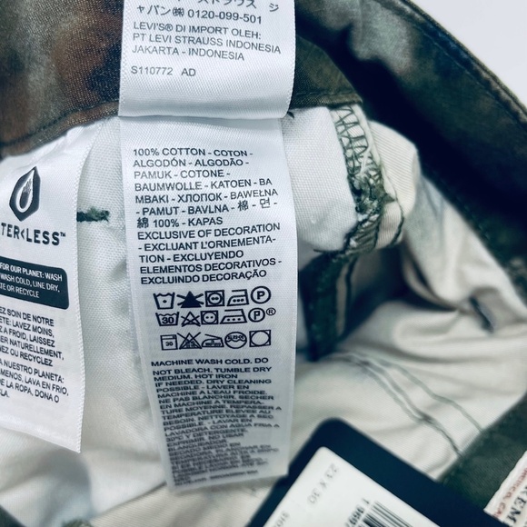 Levi’s Baggy Pants Sz 23x30 Women’s Cargo A Mid Rise Straight Leng Green New - Picture 7 of 13